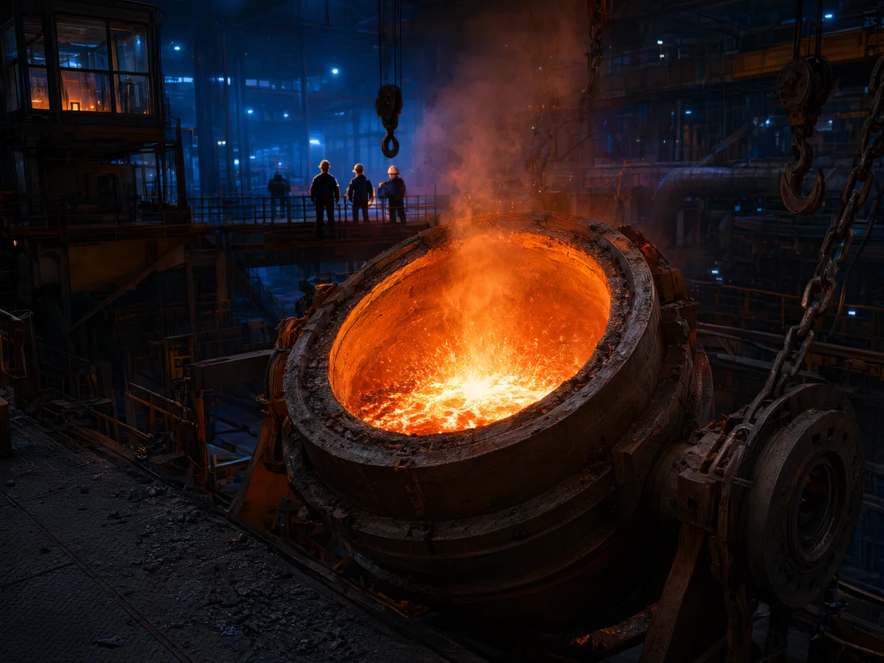 Steel plant oxygen enrichment (scene rendering)