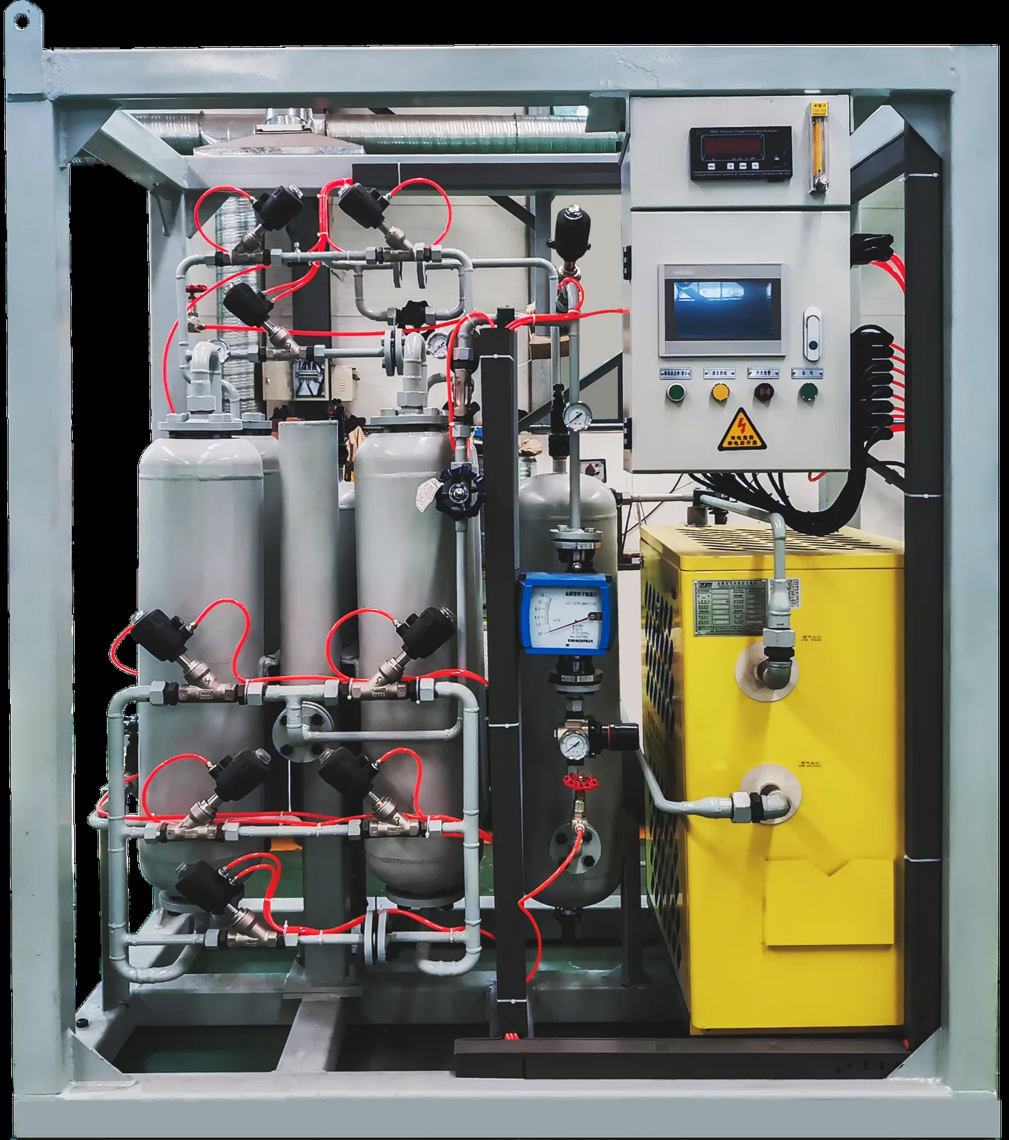 Hydrogen recovery system skid beside a continuous annealing furnace